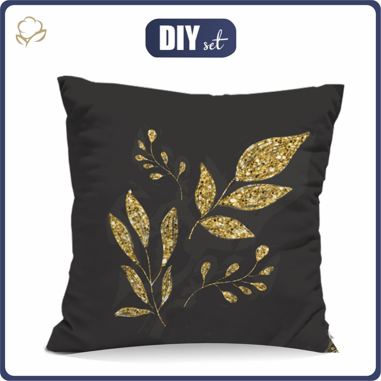 KISSEN 45x45 - GOLDENE BLÄTTER - Velours - Nähset
