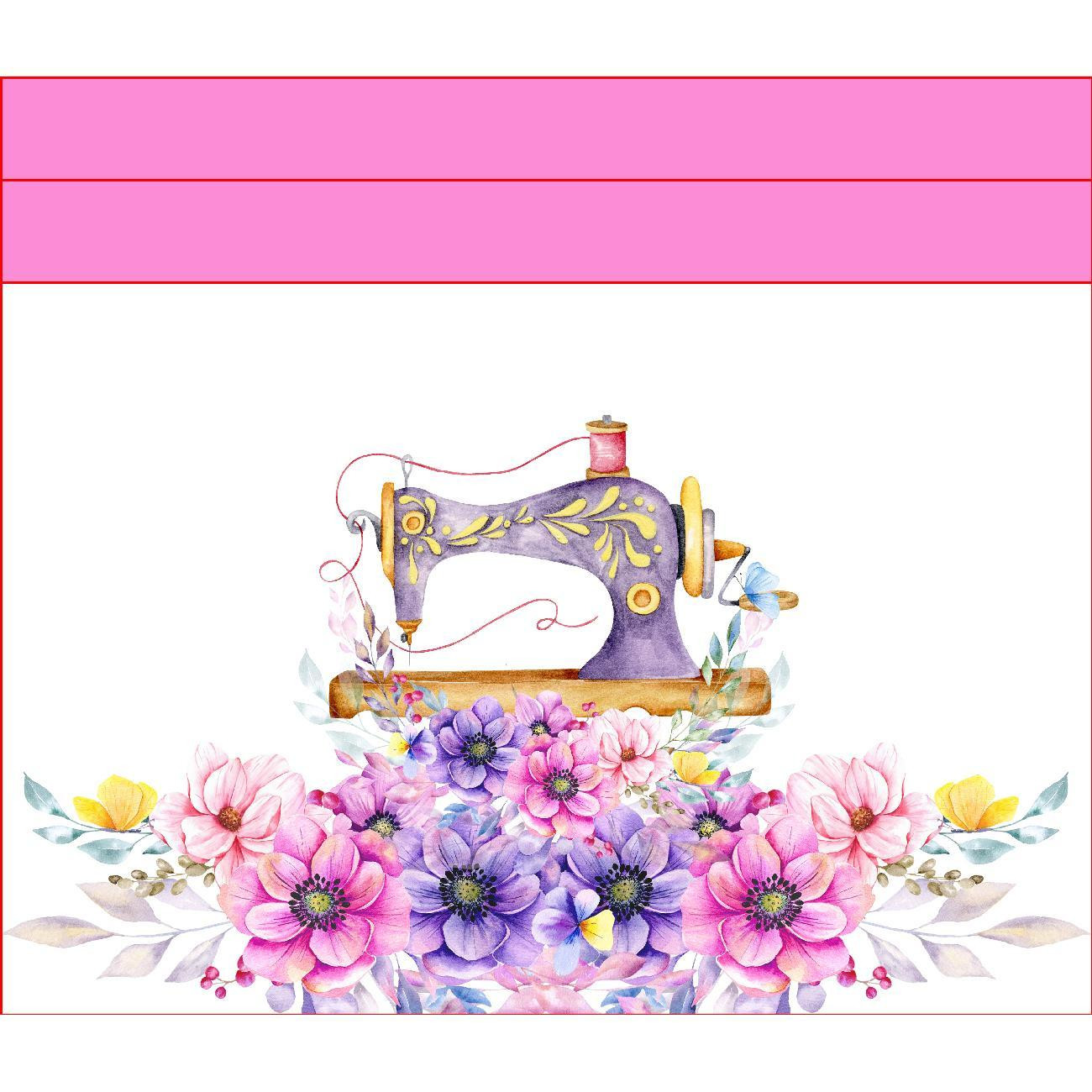 SHOPPER TASCHE - NÄHMASCHINE UND BLUMEN - Baumwoll Webware - Nähset