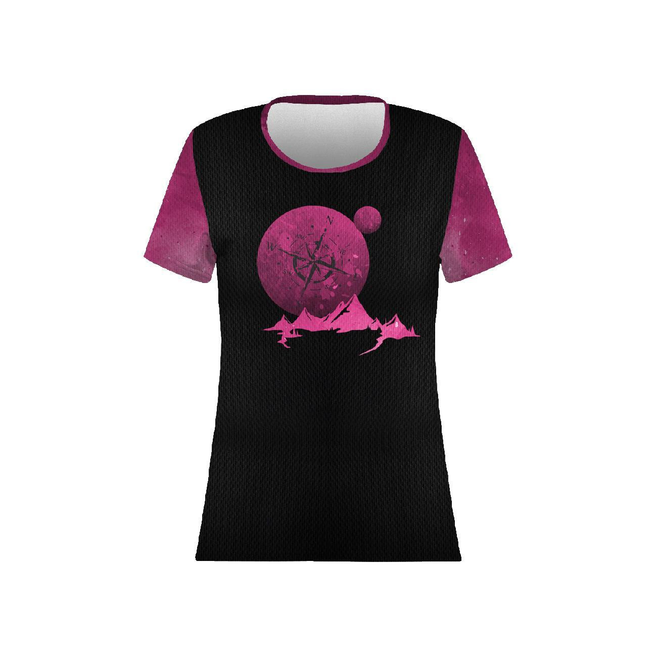 DAMEN SPORT T-SHIRT - KOMPASS / schwarz - XXS