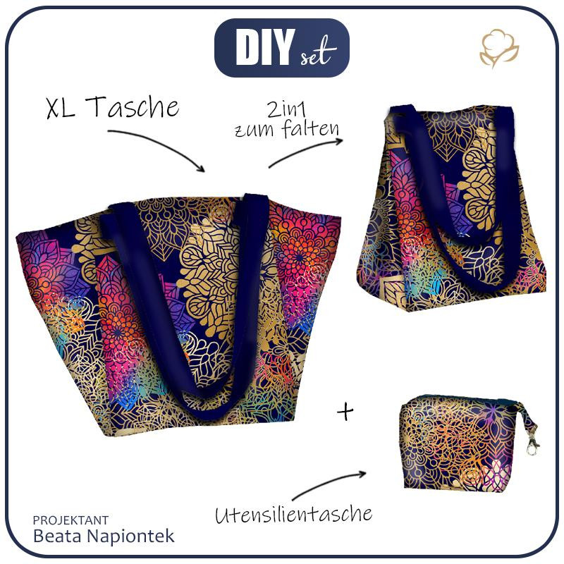 XL Tasche mit Utensilientasche 2 in 1 - MANDALA m. 2 - Nähset