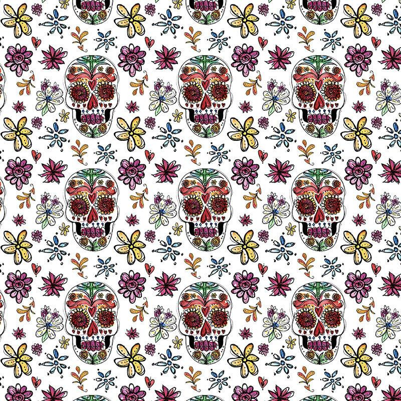 TOTENKÖPFE Ms. 2 / weiß (DIA DE LOS MUERTOS)