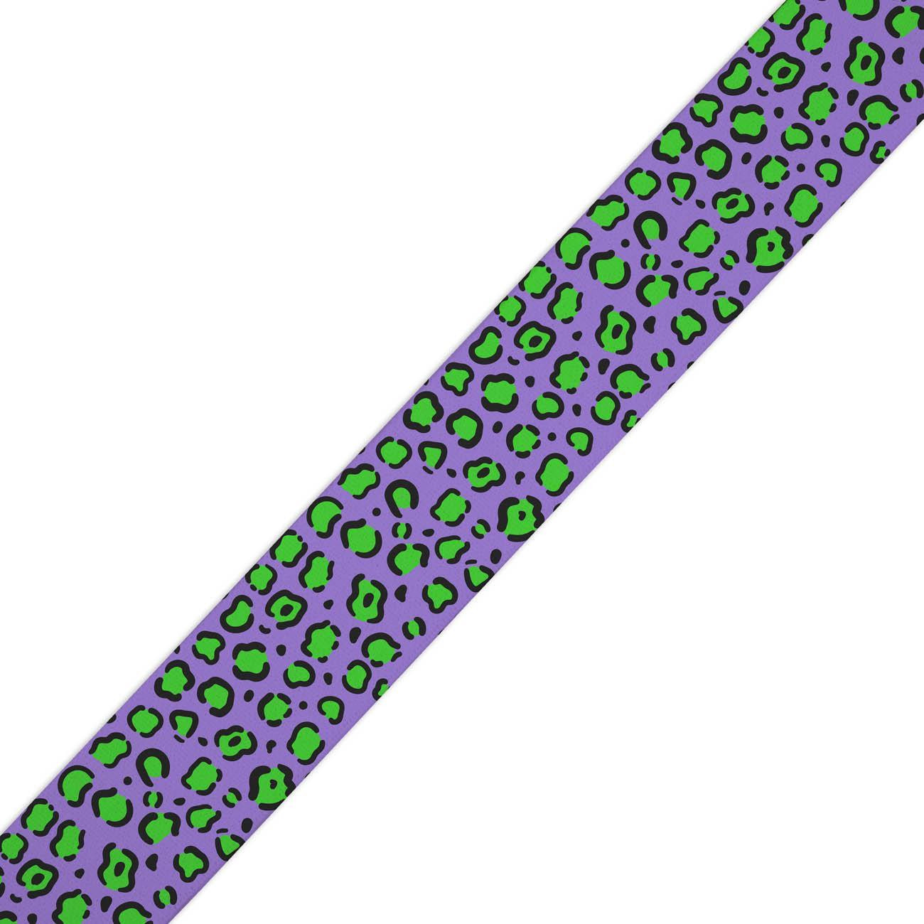 Sackleinen Band 25mm - NEON LEOPARD M.1