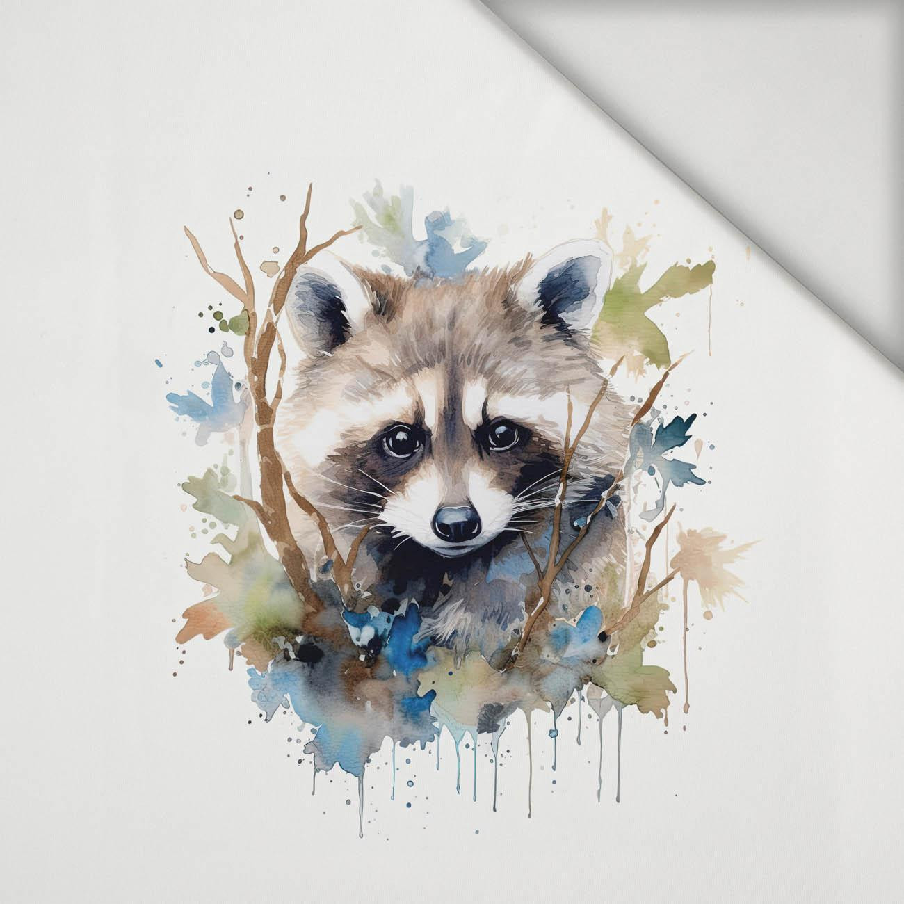 WATERCOLOR RACCOON ms. 1 - Panel (60cm x 50cm) Lycra 300g