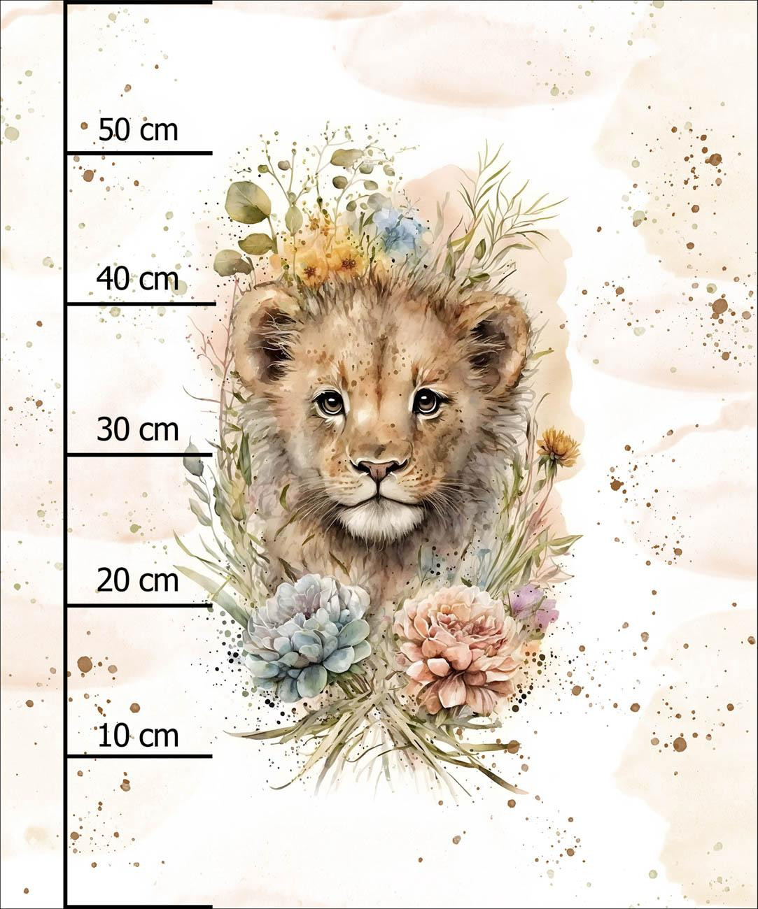 BABY LION - Paneel (60cm x 50cm) Wintersweat angeraut mit Elastan ITY