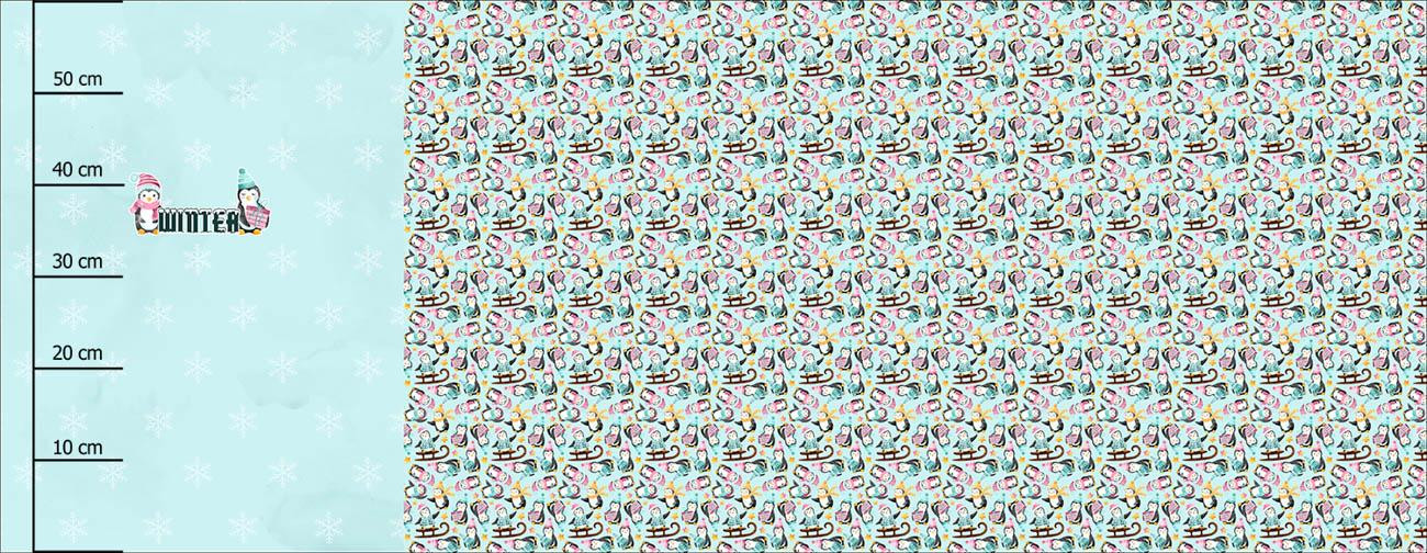 PINGUINE / Winter (WEIHNACHTSPINGUINE) - panoramisches Paneel (60 x 155cm)