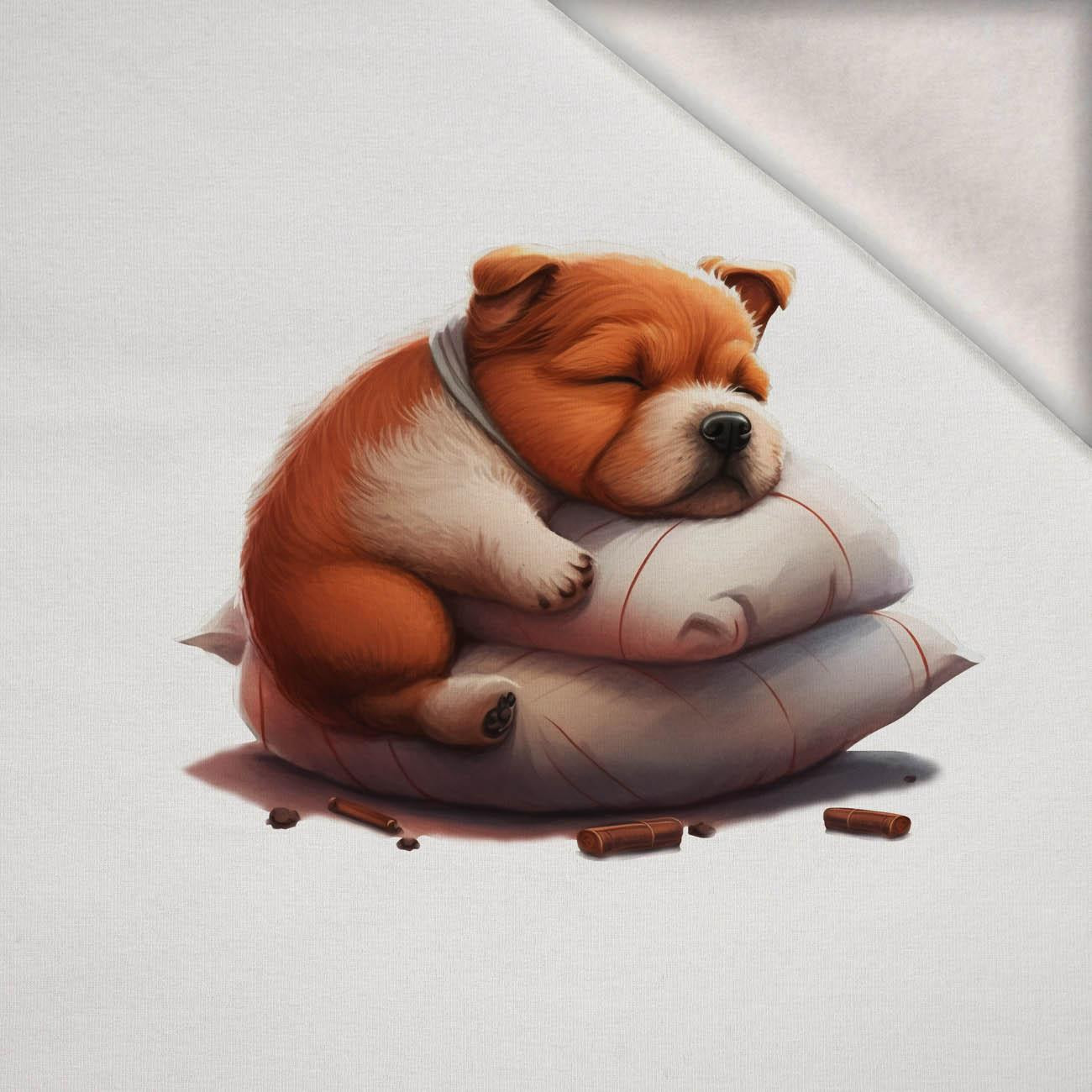 SLEEPING DOG - Paneel (75cm x 80cm) Wintersweat angeraut mit Elastan ITY