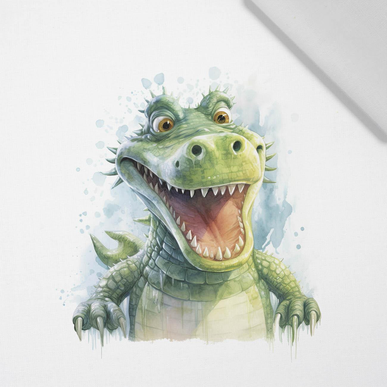 WATERCOLOR CROCODILE - Paneel (60cm x 50cm)  Baumwoll Webware