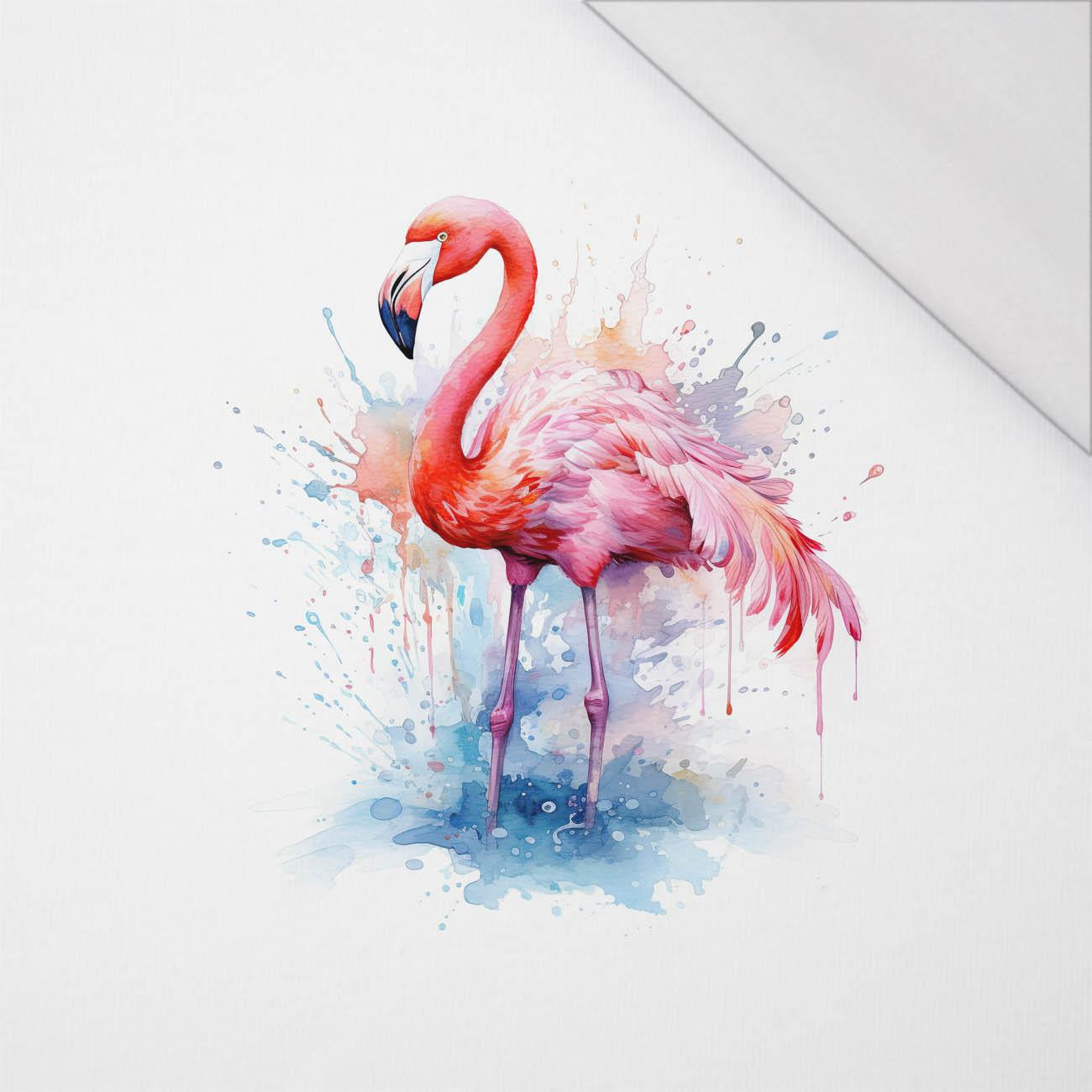 WATERCOLOR FLAMINGO - Paneel (60cm x 50cm) SINGLE JERSEY 