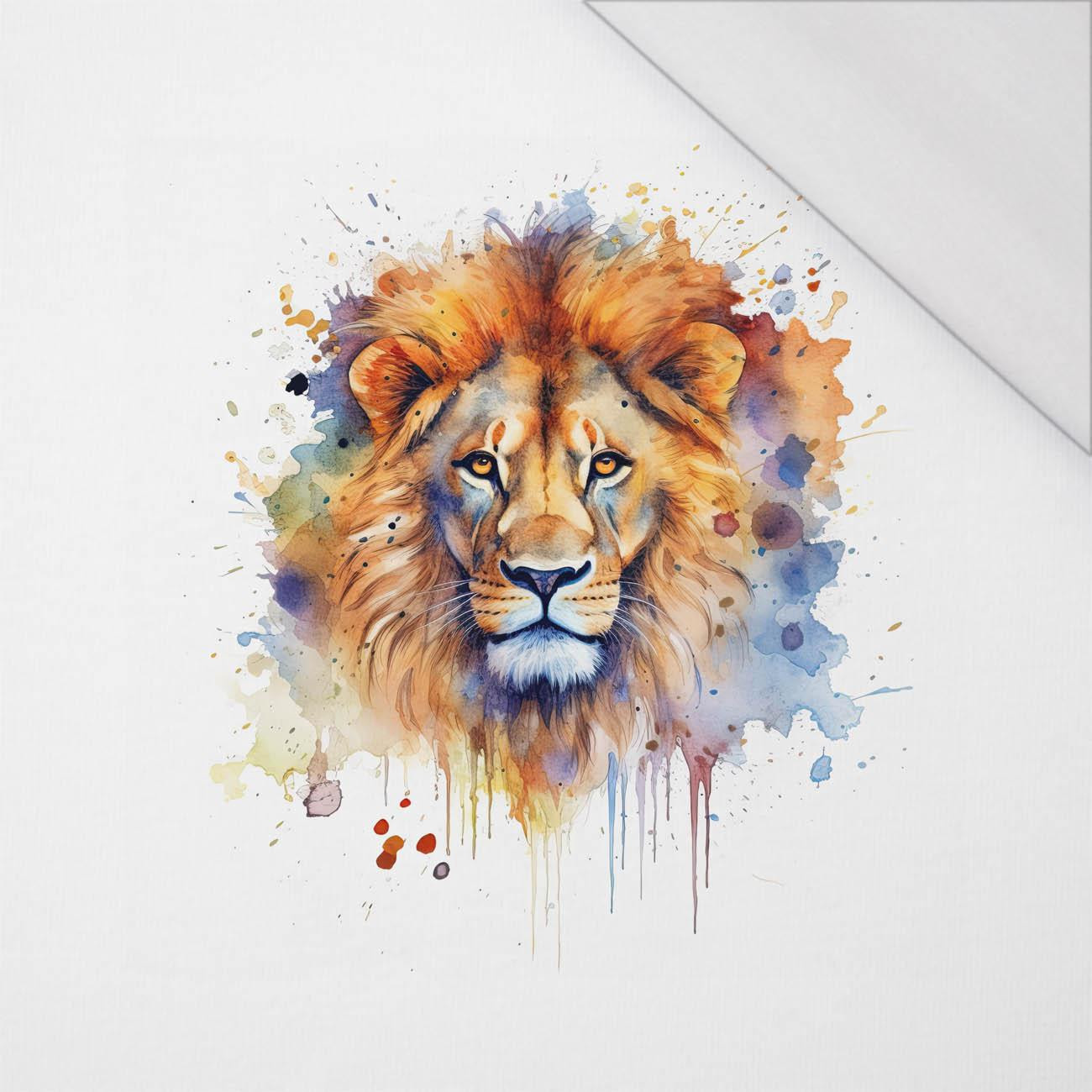 WATERCOLOR LION - Paneel (60cm x 50cm) SINGLE JERSEY 