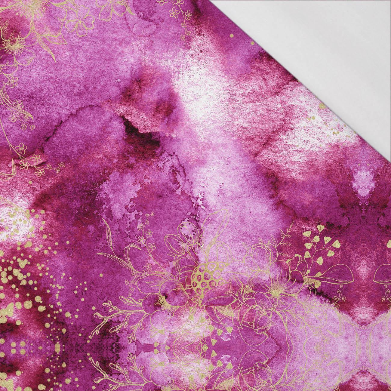 BLUMEN / goldener Umriss Ms. 2 / AQUARELL MARMOR - bio single jerset mit Elastan Sommersweat