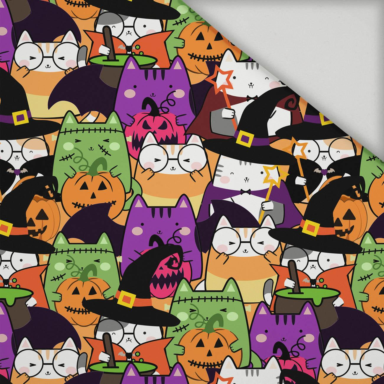 HALLOWEEN CATS M. 2 - schnelltrocknende Webware