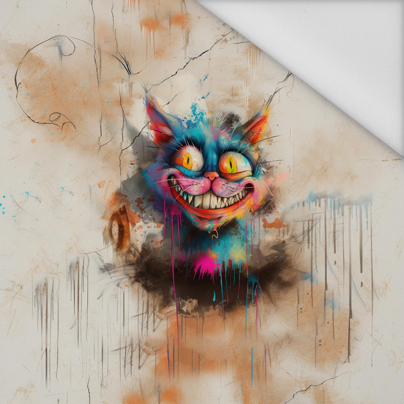 CRAZY CAT - Paneel (60cm x 50cm) Wasserabweisende Webware