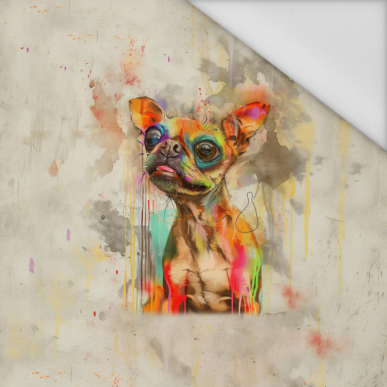 CRAZY LITTLE DOG - Paneel (60cm x 50cm) Wasserabweisende Webware