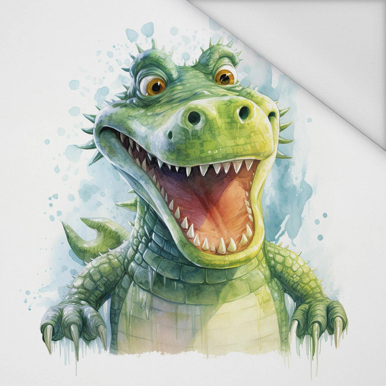 WATERCOLOR CROCODILE - Paneel (75cm x 80cm) Wasserabweisende Webware