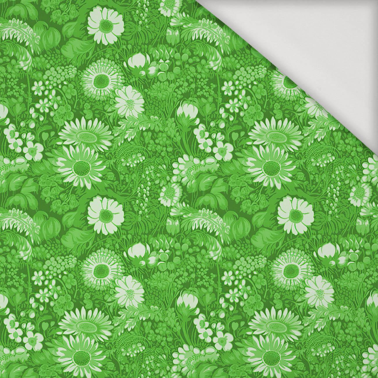 LIME GREEN / FLOWERS - Viskose Jersey