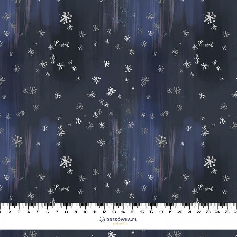 SCHNEEHIMMEL / navy (VERZAUBERTER WINTER) - leichte Maschenware angeraut