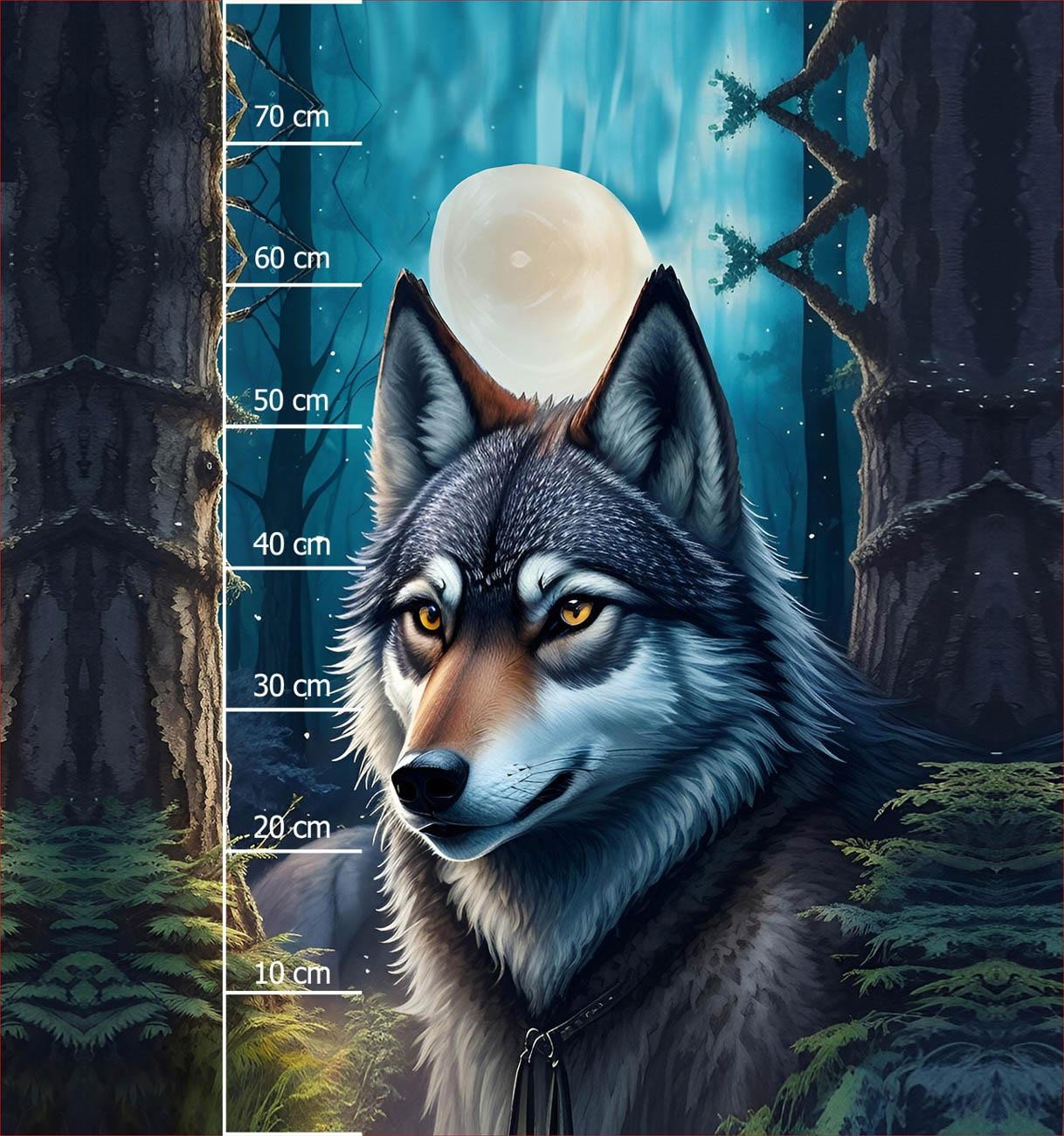 MOON WOLF - Paneel (75cm x 80cm) Wasserabweisende Webware