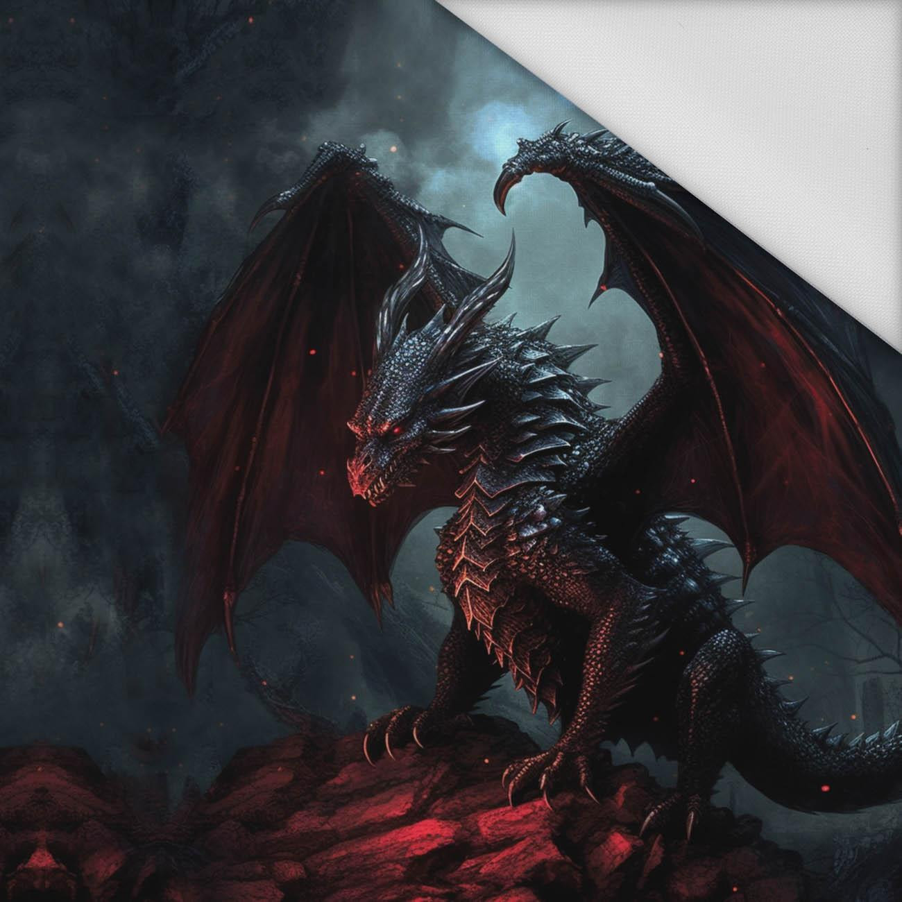 GOTHIC DRAGON - Paneel (60cm x 50cm) Wasserabweisende Webware