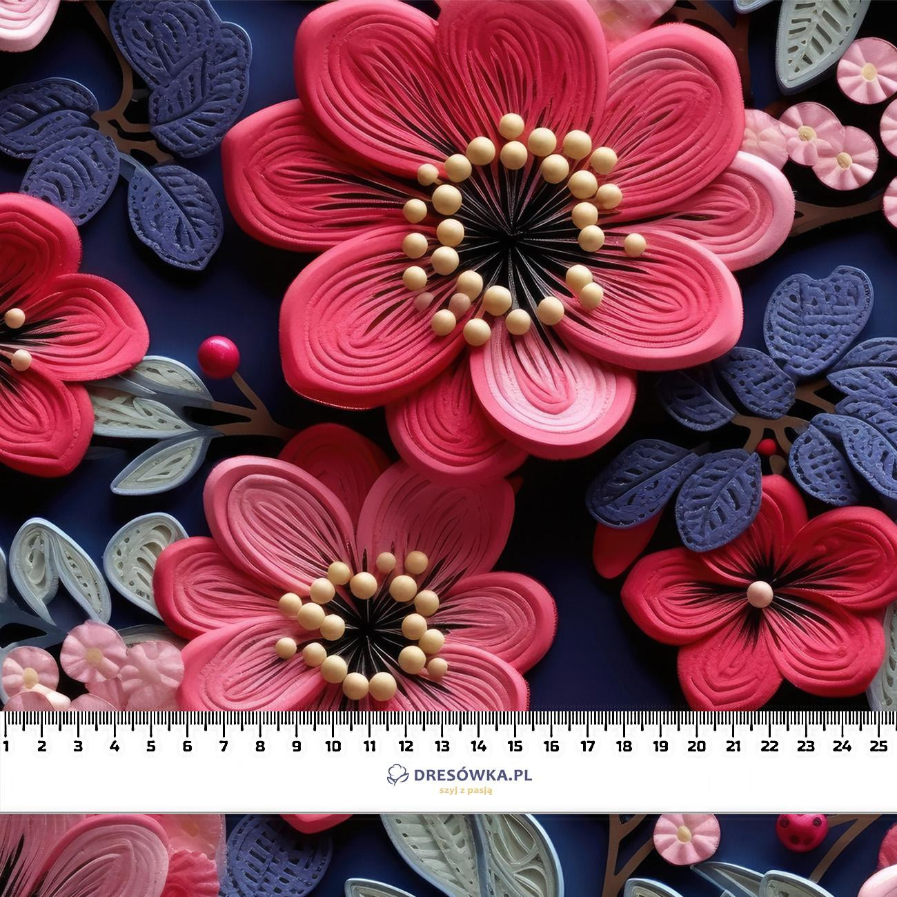 FLOWERS 3D M.13 - Wasserabweisende Webware