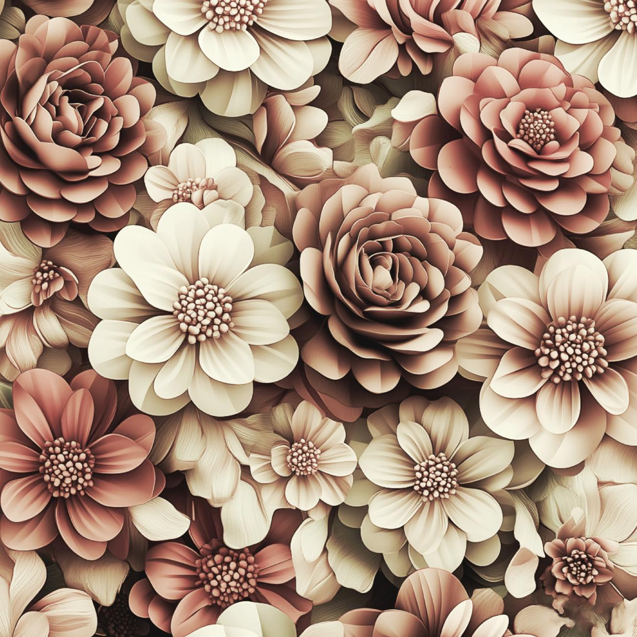FLOWERS WZ.3/ Mocha Mousse  - Viskose Jersey