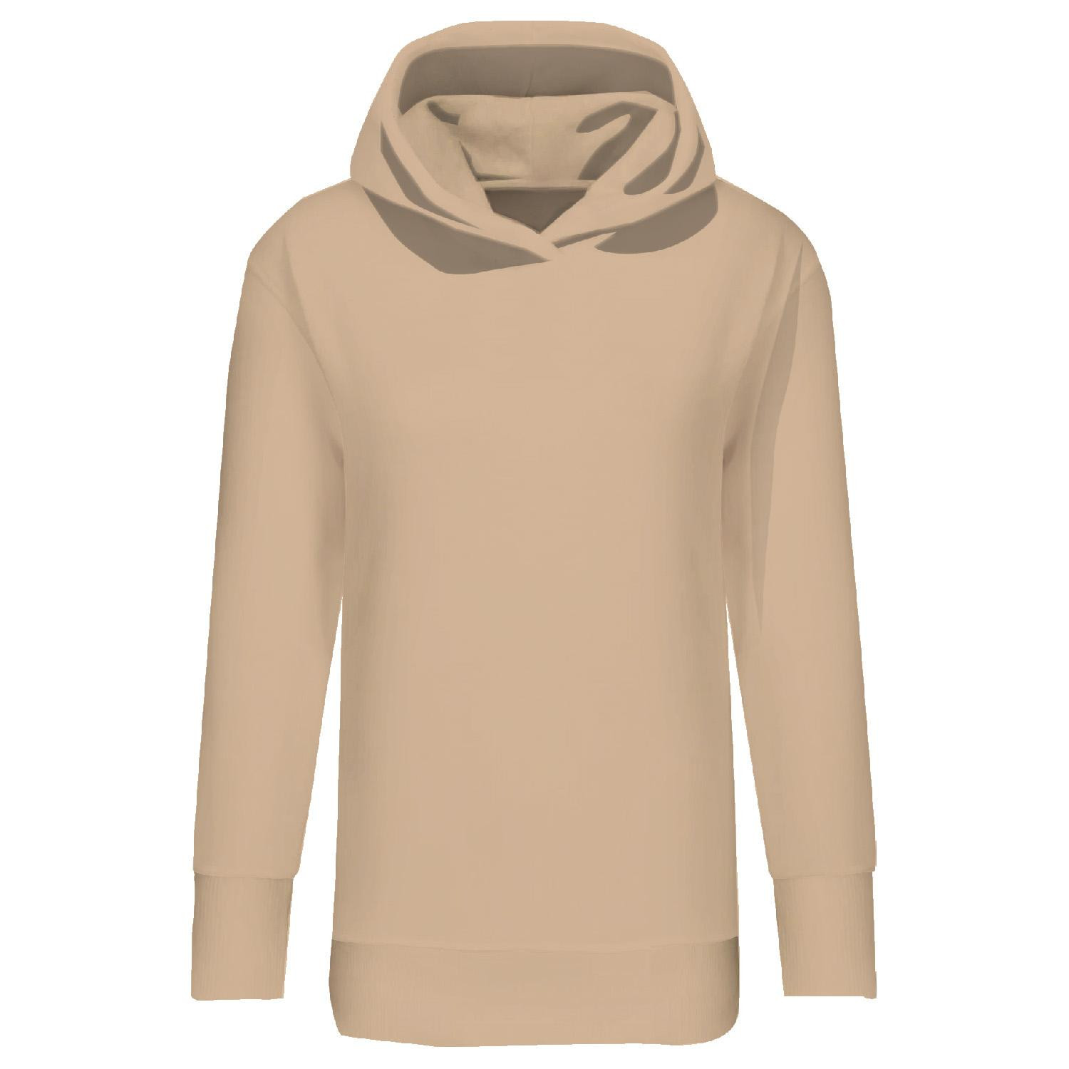 LANGES DAMEN HOODIE (MEGI) - HAZELNUT / beige - Sommersweat