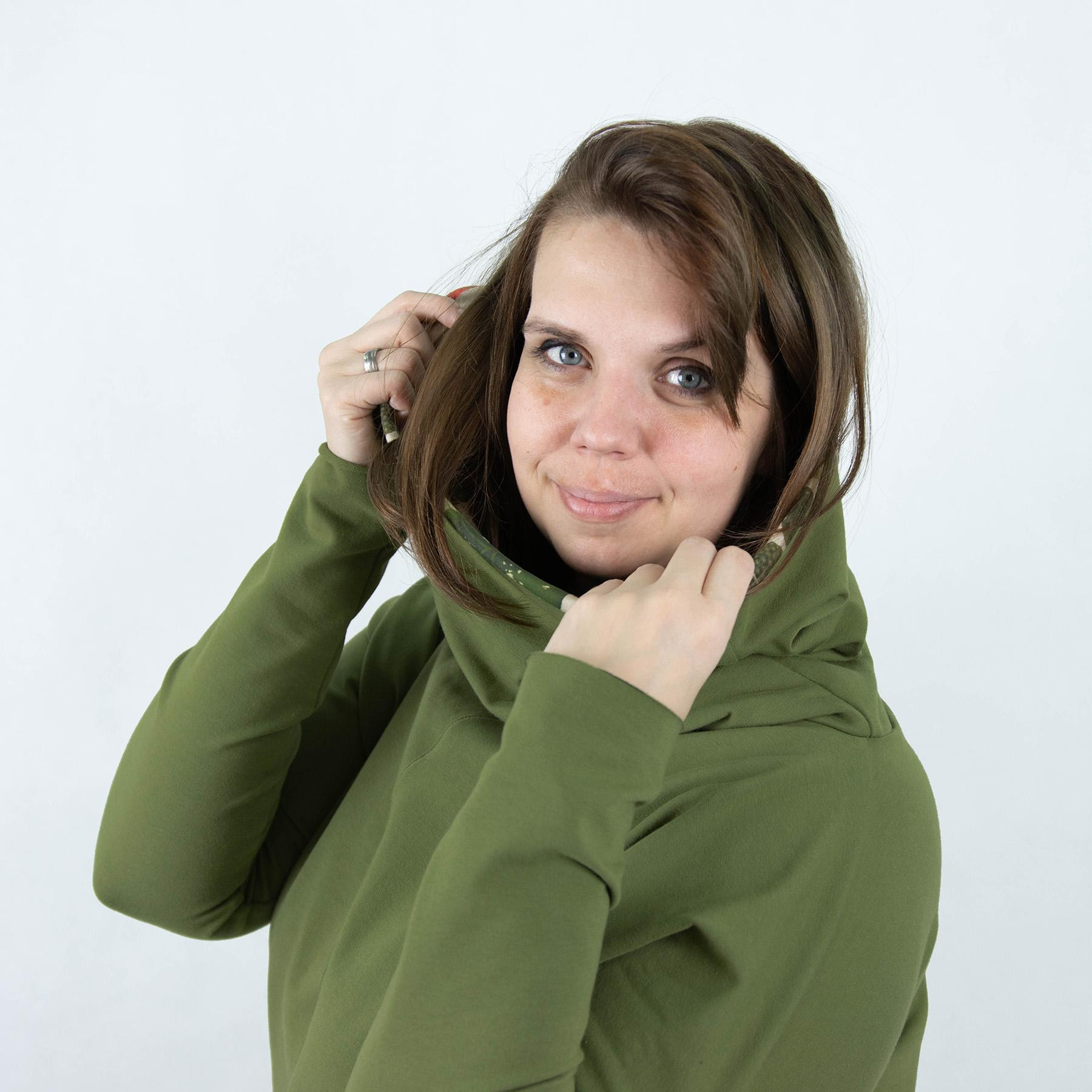 Sweatshirt mit Schalkragen und Fledermausärmel (FURIA) - SONNENBLUMEN Ms. 1 - Sommersweat