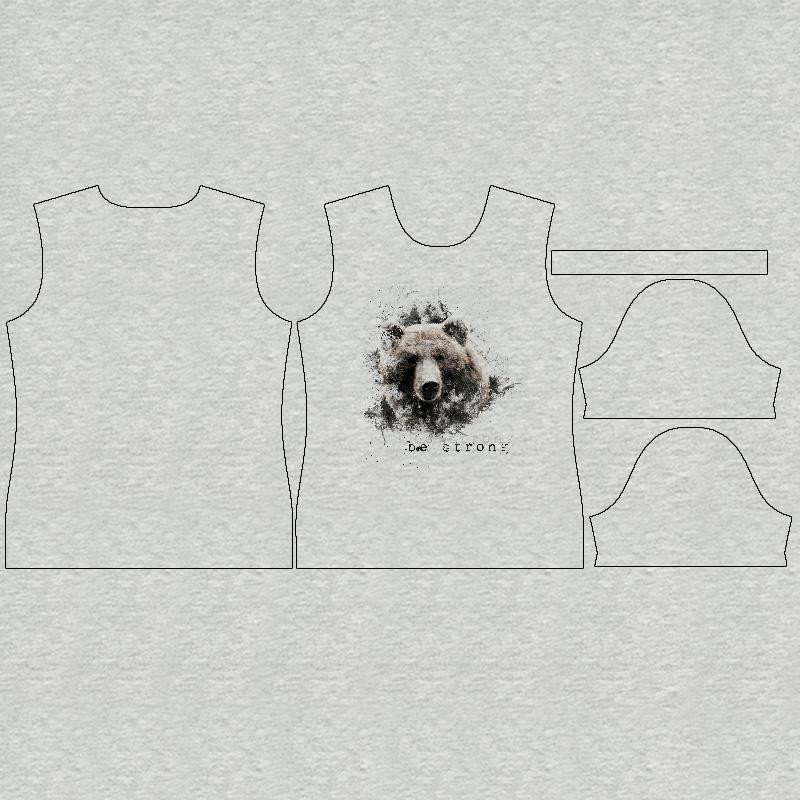 DAMEN T-SHIRT - BE STRONG (BE YOURSELF) / melange hellgrau - Single Jersey