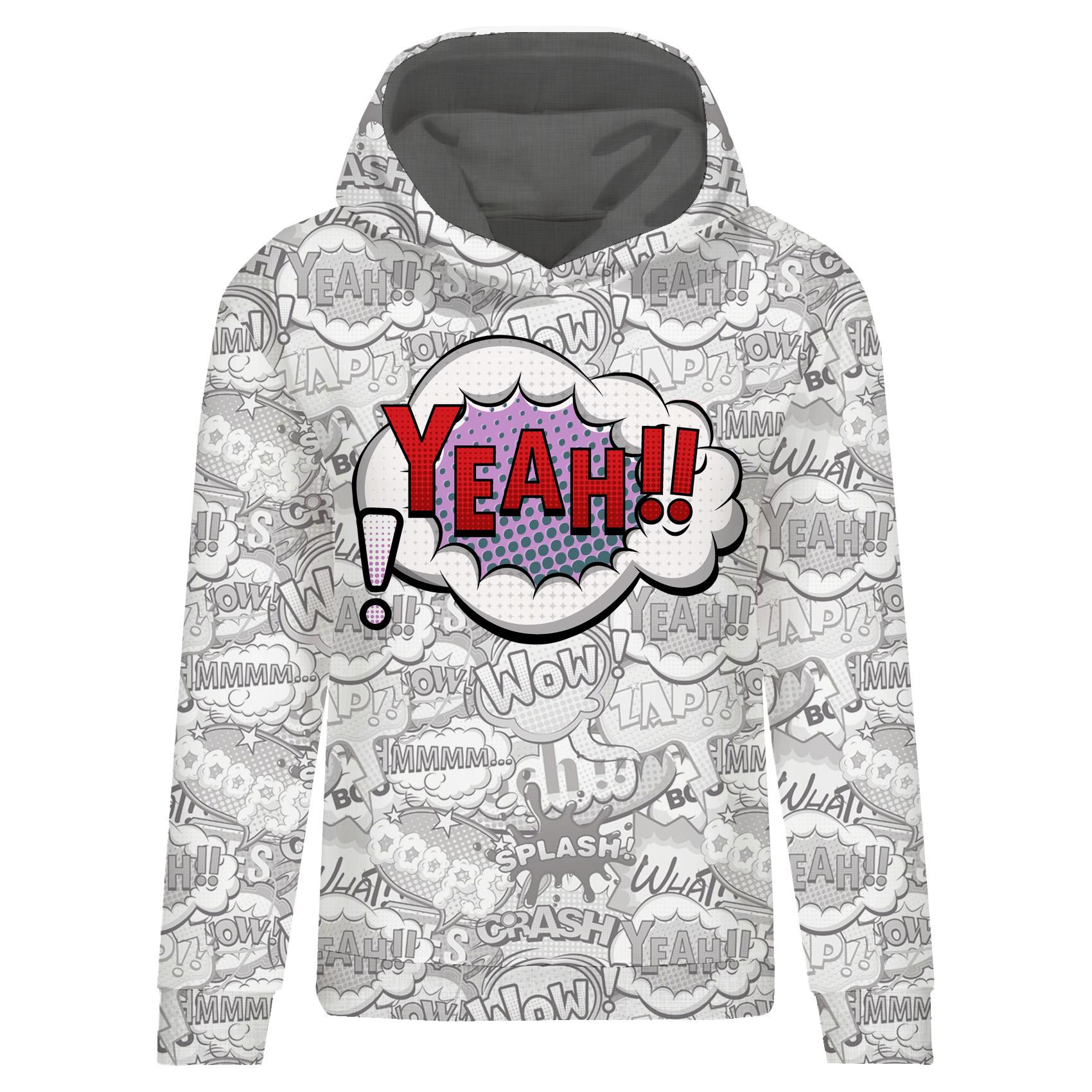 CLASSIC DAMEN HOODIE (POLA) - COMICS / yeah (violet - rot) - Sommersweat