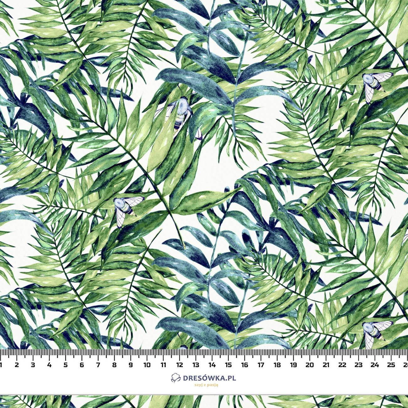 MINI BLÄTTER UND INSEKTEN MS.6 (TROPISCHE NATUR) / weiß - Bamboo fabric 170g