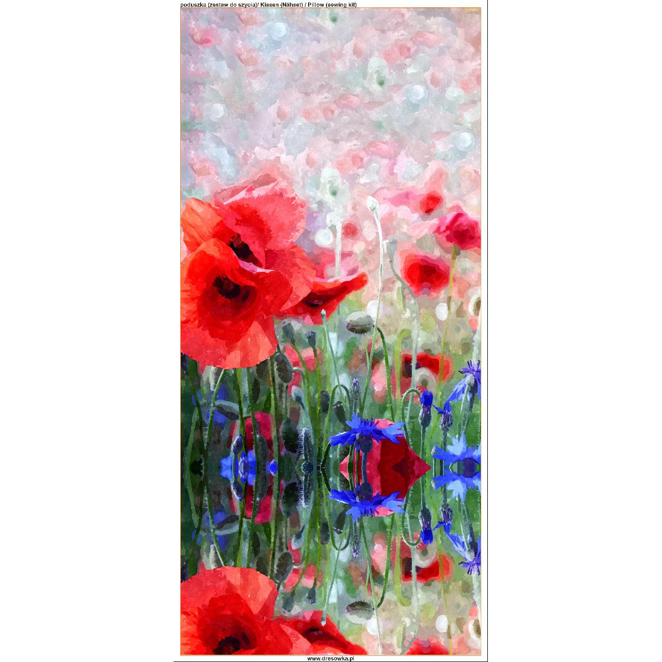 KISSEN 45x45 - MOHNBLUMEN Ms. 1 - Nähset