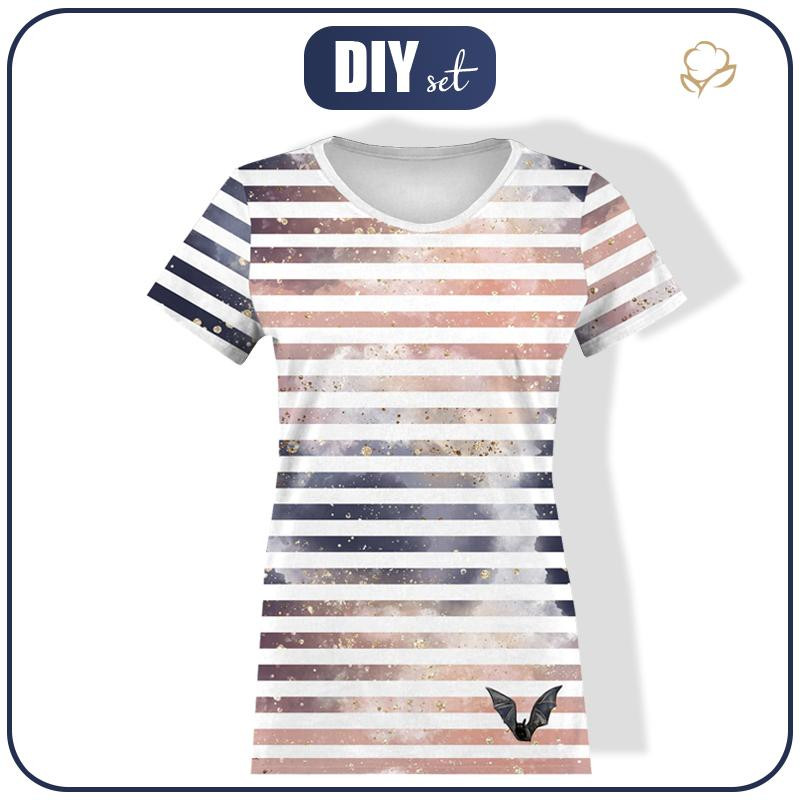 DAMEN T-SHIRT - FLEDERMAUS / STRIPES (VERZAUBERTE NACHT) - Single Jersey 