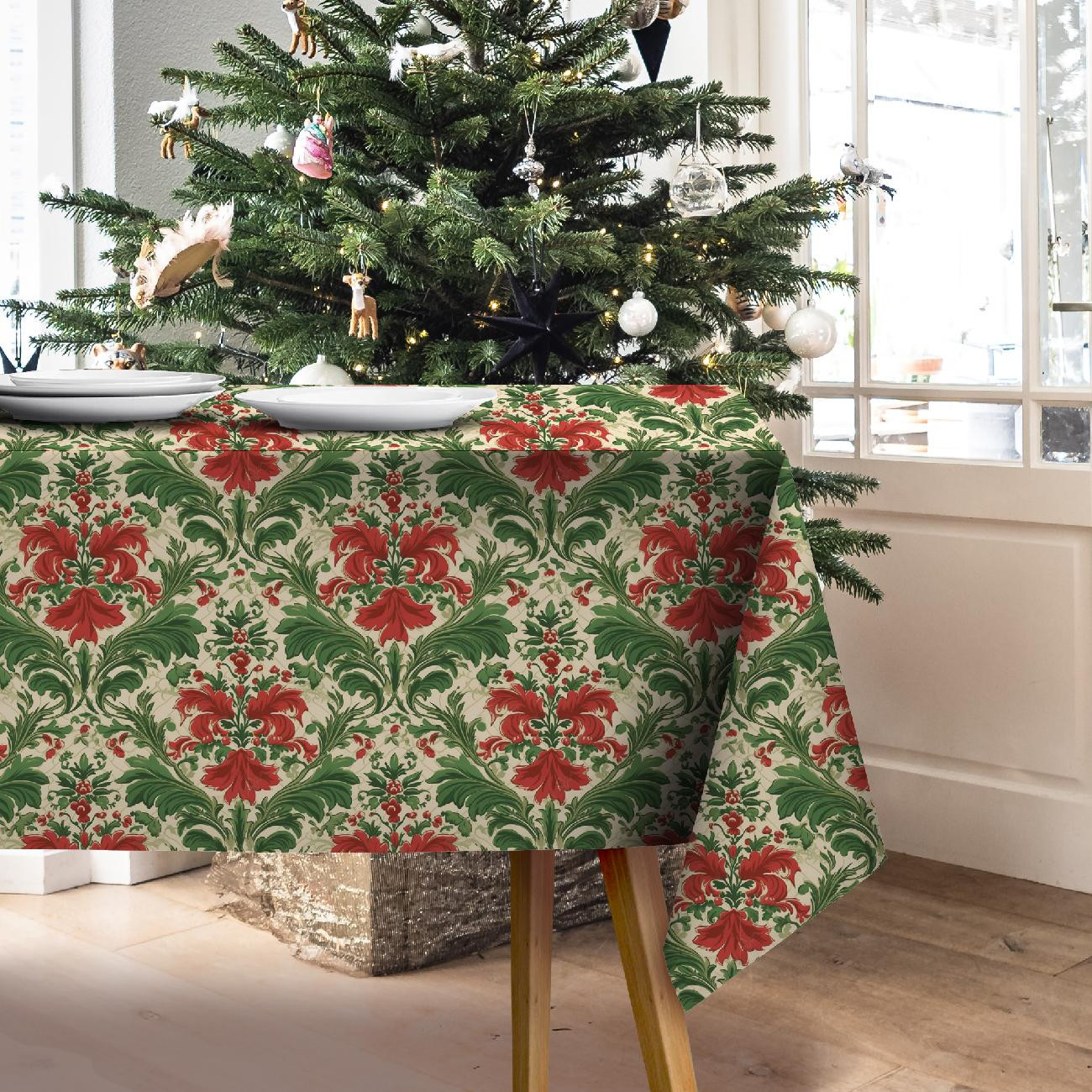 CHRISTMAS DAMASCO m. 1 - Webware für Tischdecken