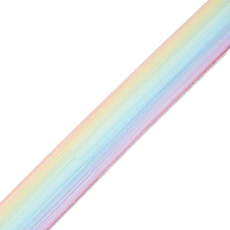 Gewebte Gummiband mit Aufdruck - REGENBOGEN STREIFEN Ms. 2 / Größe nach Wahl