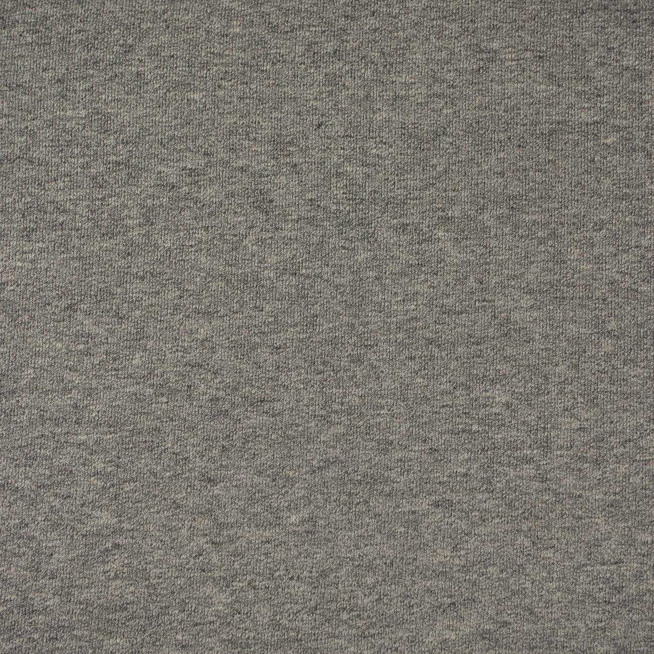 50cm - DUNKELGRAU MELANGE -  Hydrophober Baumwoll-Loop-Strickstoff, 300 g
