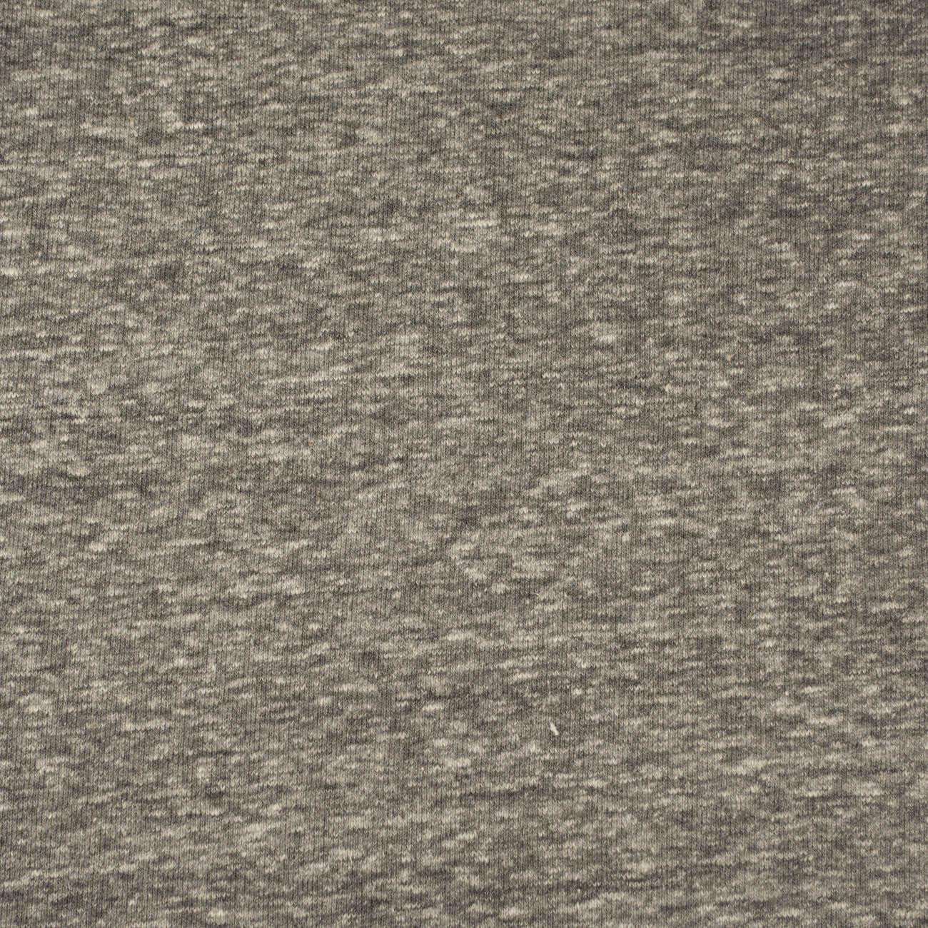 50cm - GRAU MELANGE -  Hydrophober Baumwoll-Loop-Strickstoff, 300 g