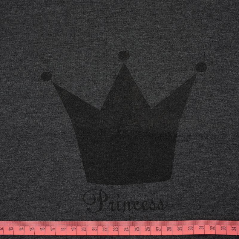 PRINCESS (schwarz) "S" / graphit - Paneel Single Jersey TE210