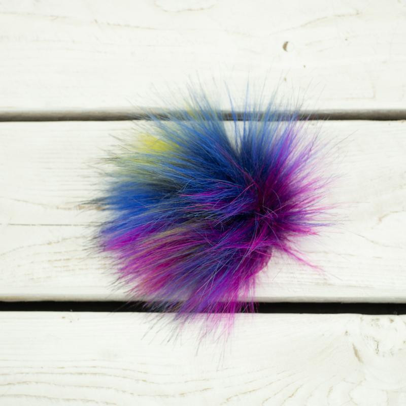 Kunstfell Pompon 6 cm - Mehrfarben