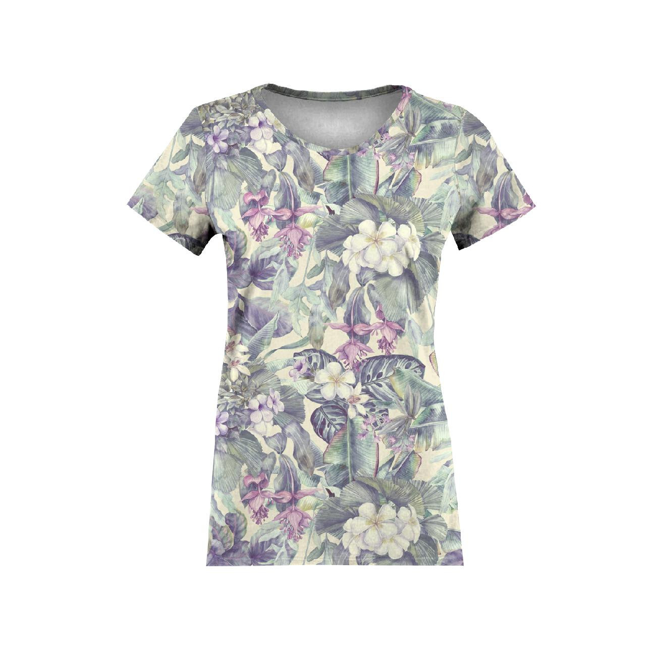 PURPLE FLORAL - Baumwoll Webware