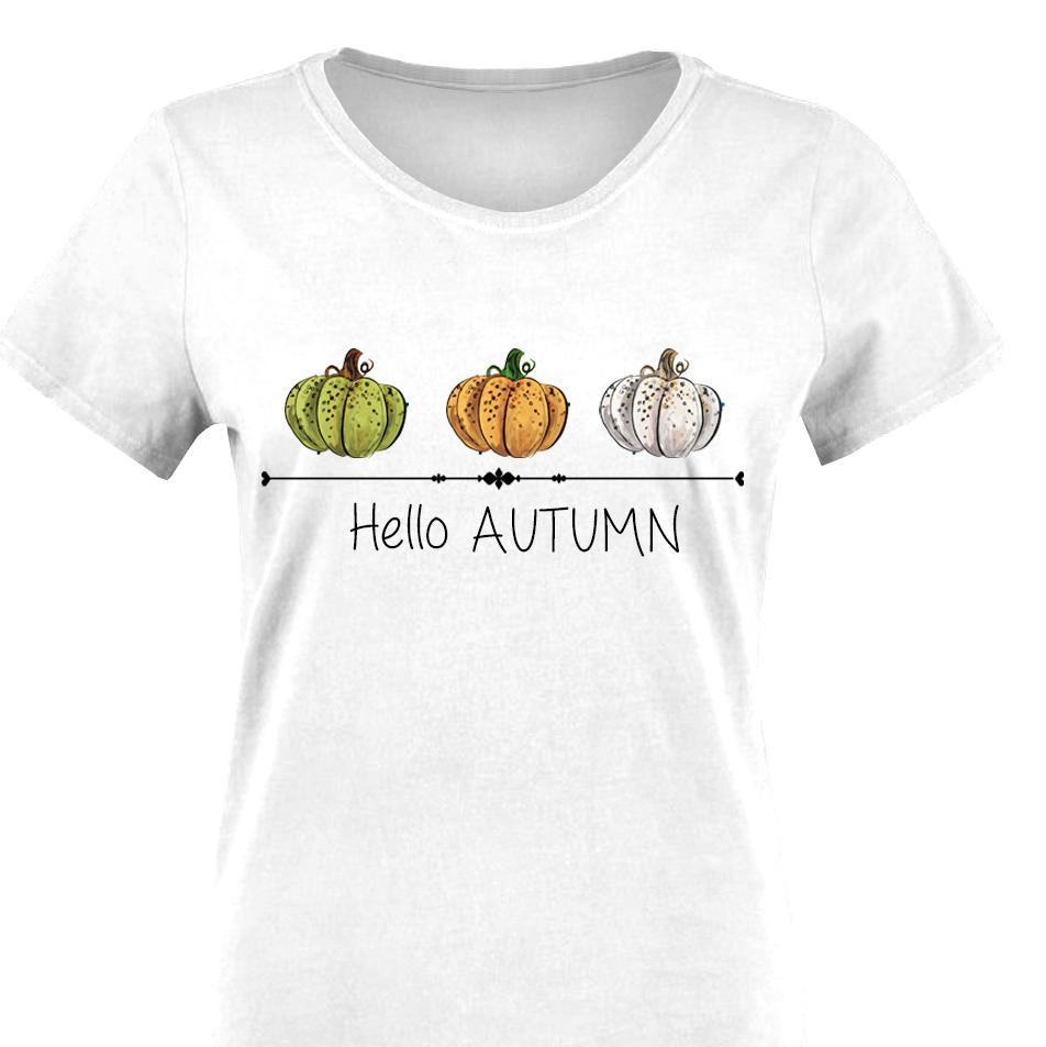 DAMEN T-SHIRT - HELLO AUTUMN (VERZAUBERTE NACHT) - Single Jersey 