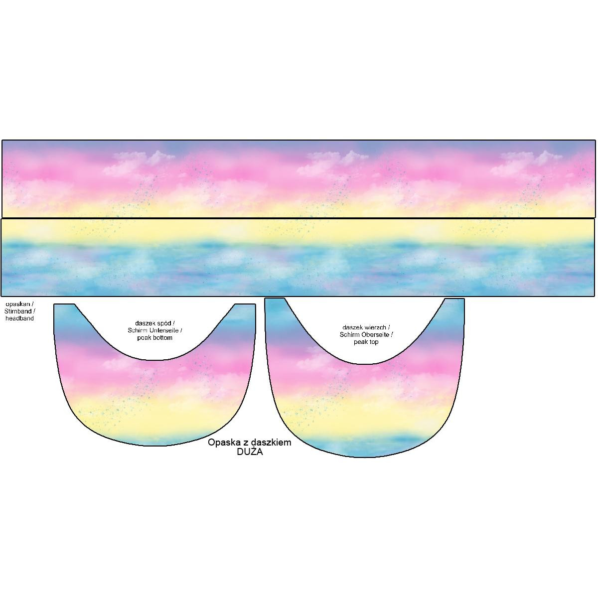 Stirnband mit Schirm - REGENBOGEN-OZEAN Ms. 1