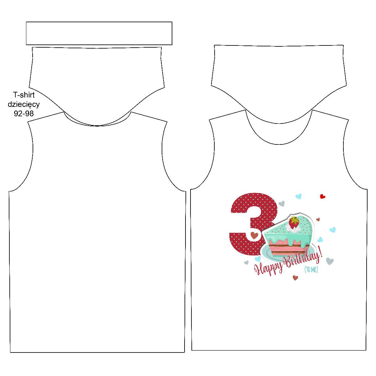 KINDER T-SHIRT-  3. GEBURTSTAG / GEBURTSTAG TORTE - Single Jersey