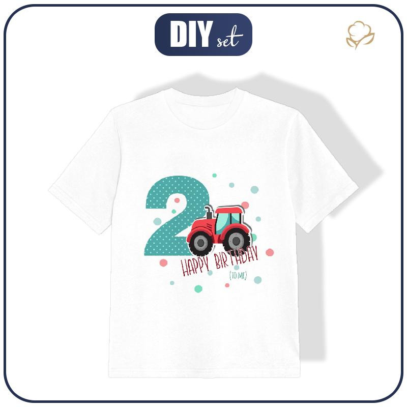 KINDER T-SHIRT-  2. GEBURTSTAG / TRAKTOR  - Single Jersey (92/98)