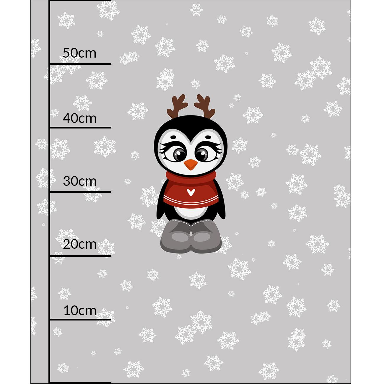 WINTER ANIMALS wz. 7 - Paneel (60cm x 50cm) Hydrophober angerauter Wintersweat