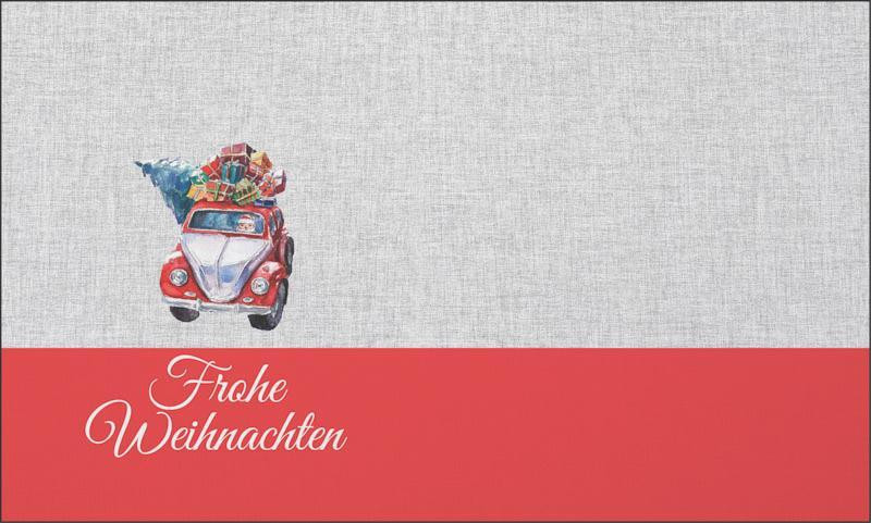 WEIHNACHTSMANNS SUPERSCHLITTEN - WOREK ŚWIETĘGO MIKOŁAJA - acid wash grau - Baumwoll Webware Panel / Größe nach Wahl