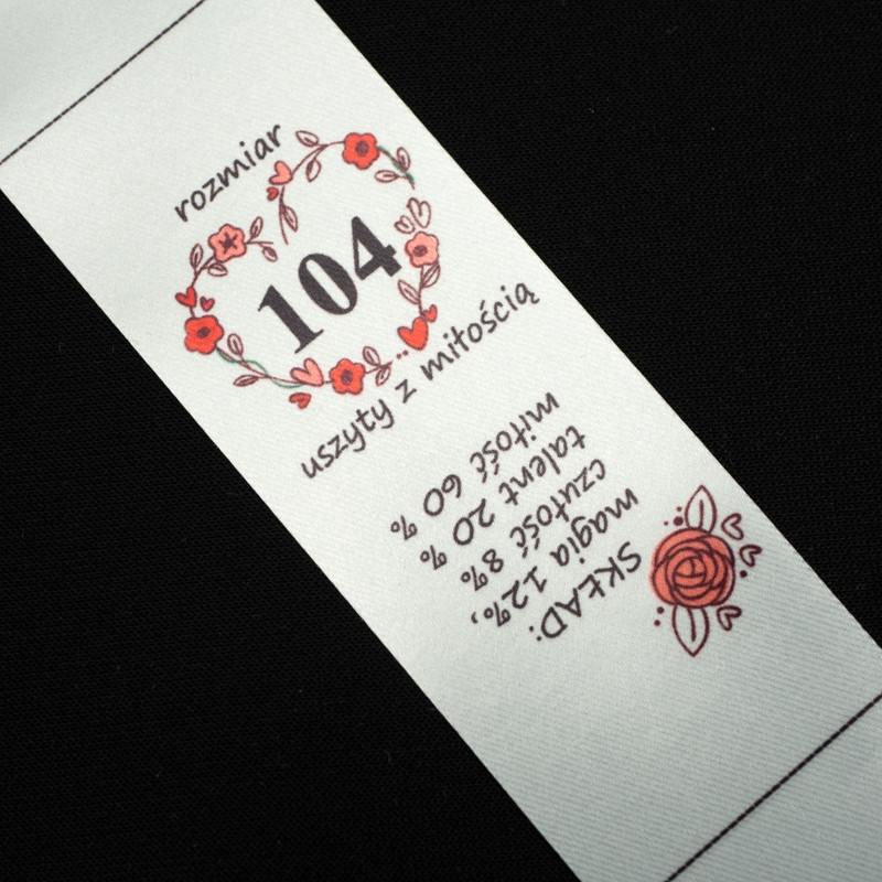 Mädchen Textillabel - Größe 104 - 4 Stck Set