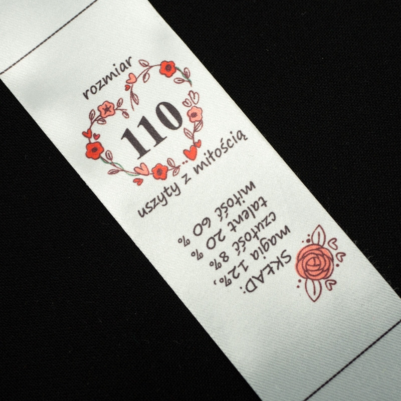 Mädchen Textillabel - Größe 110 - 4 Stck Set