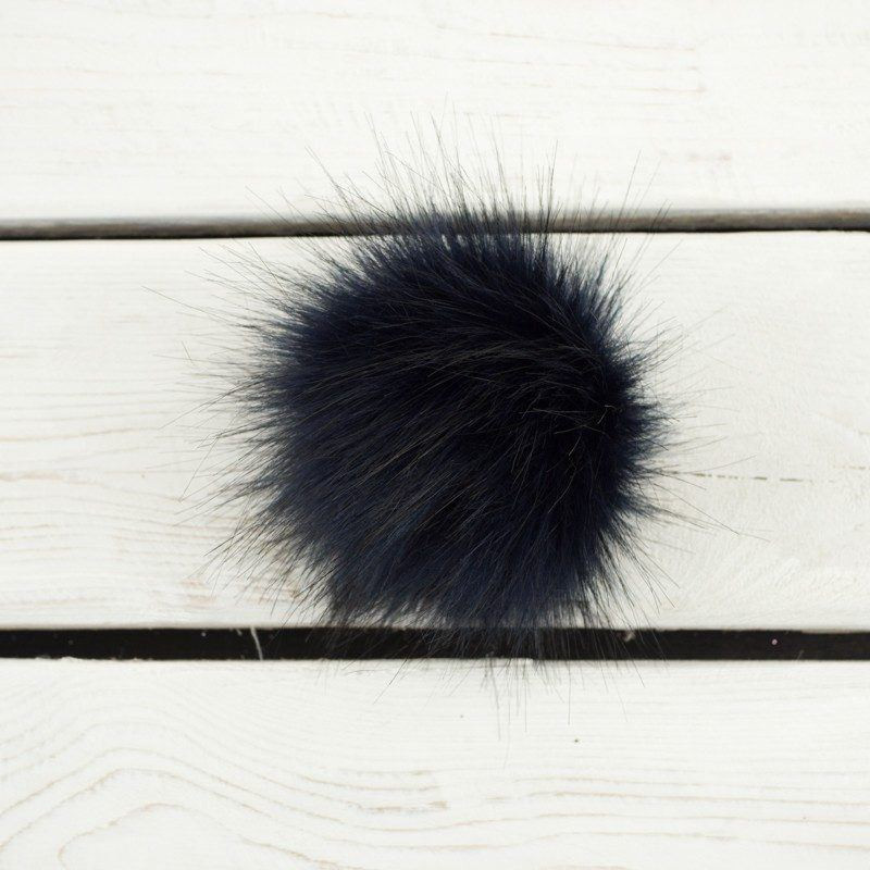 Kunstfell Pompon 12 cm -  navy