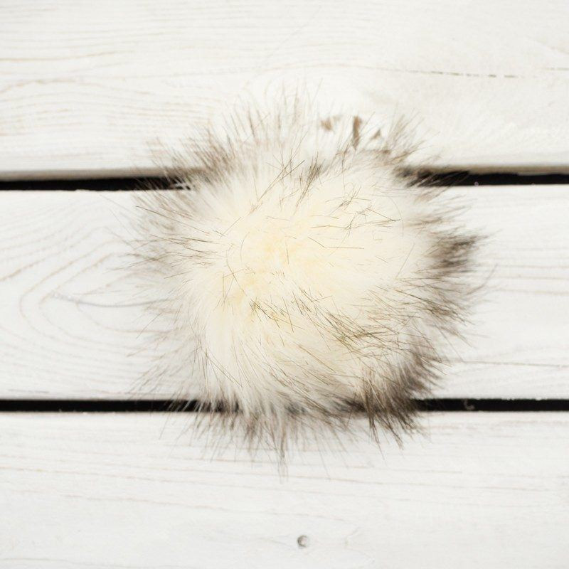 Kunstfell Pompon 12 cm - vanille