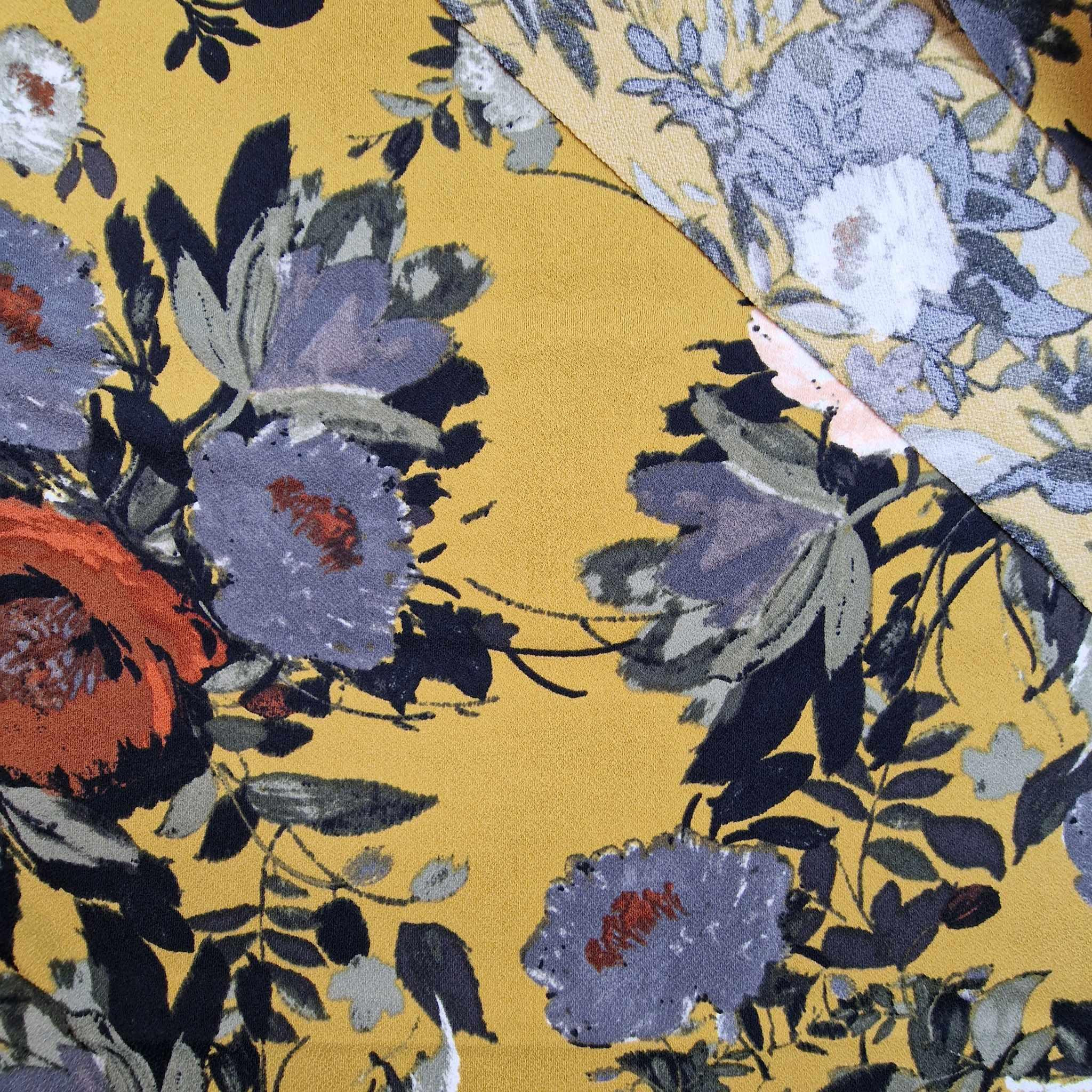 Blumenlandschaft / Senf-YELLOW - Krepp