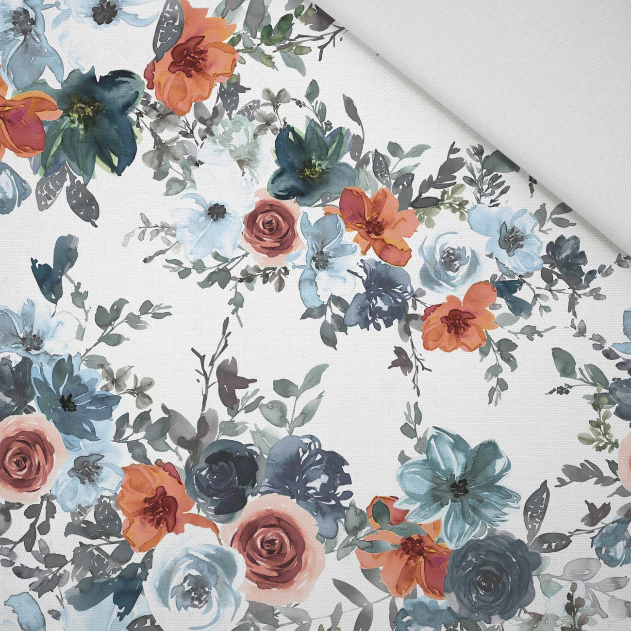 AQUARELL BLUMEN Ms. 2 / weiß - Bamboo fabric 170g
